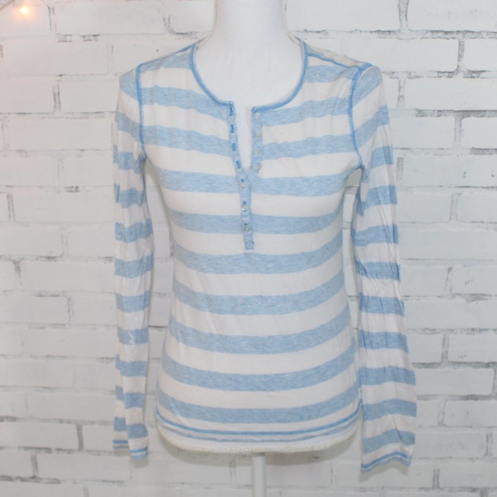 American Eagle Blue and White Striped Top